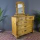 Art nouveau style baltic pine chest of drawers with mirror