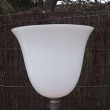 Mazda chrome and white opaline art-dèco lamp