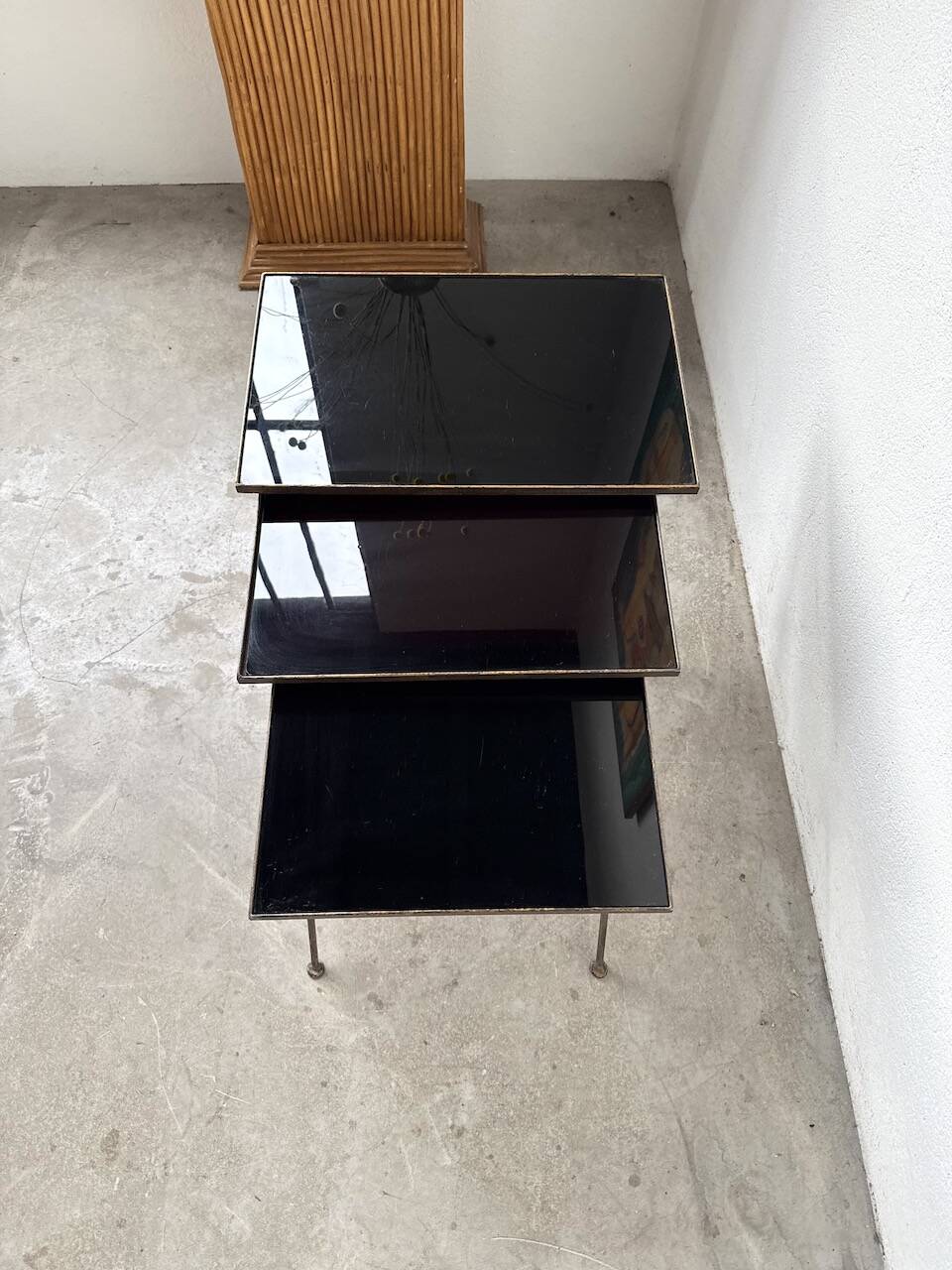 Adnet 1950s nesting tables trio