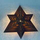 Étoile murale lumineuse en bois