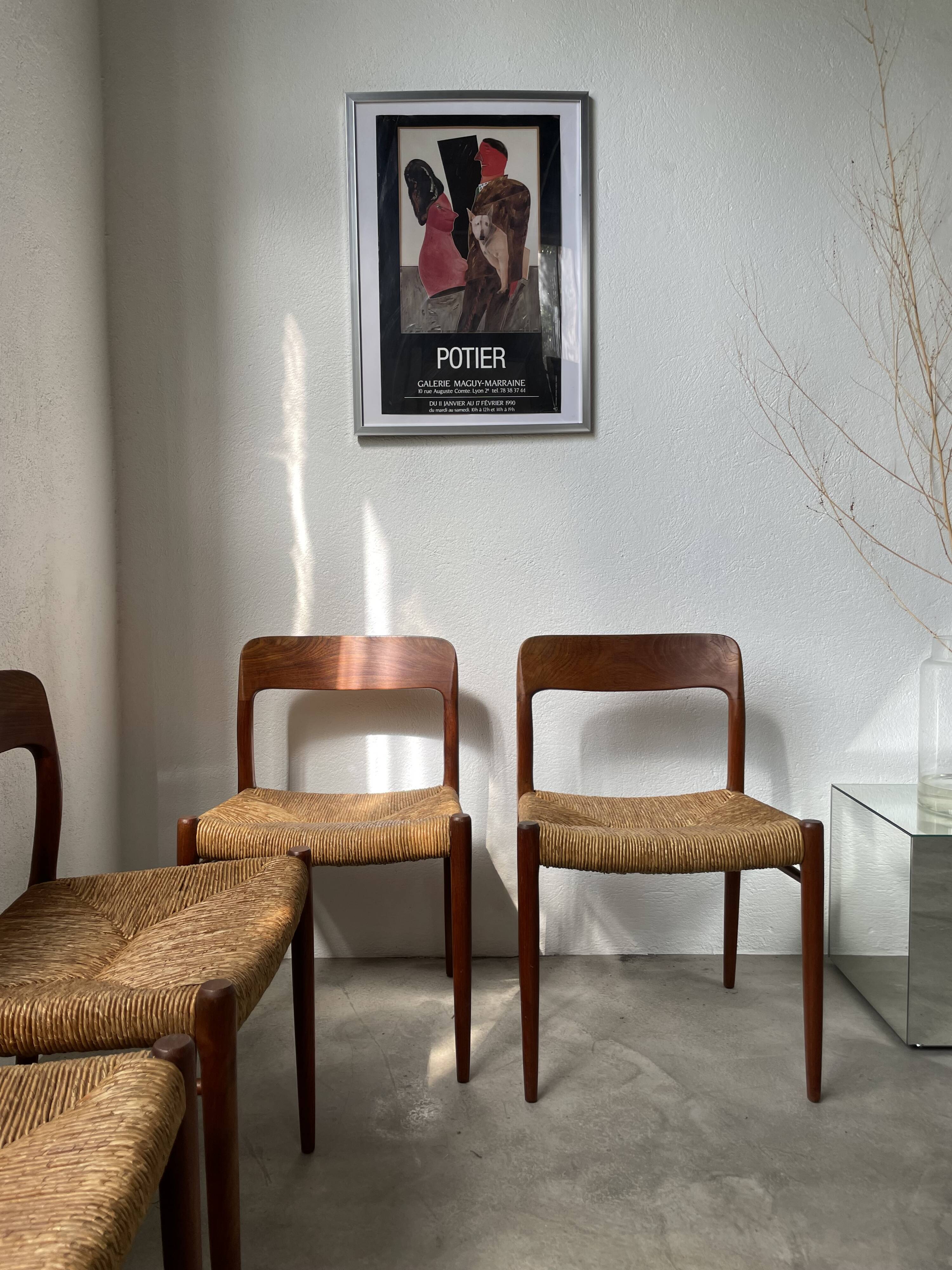 Model 75 straw chairs Niels O. Moller 1950