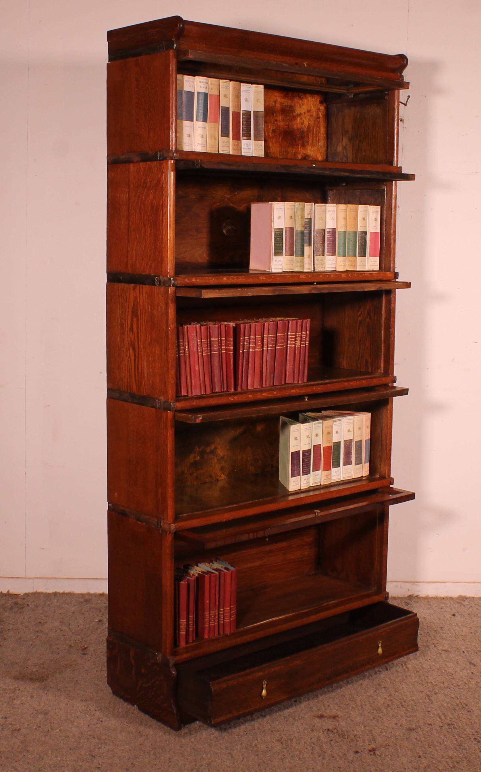 Bibliothèque Globe Wernicke En chêne De 5 éléments avec tiroir