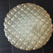 Round ceiling lamp in amber glass / vintage 60s-70s