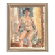 Huile sur toile originale – “Dame assise” par Sven Strömberg – Signée – Vintage et encadrée