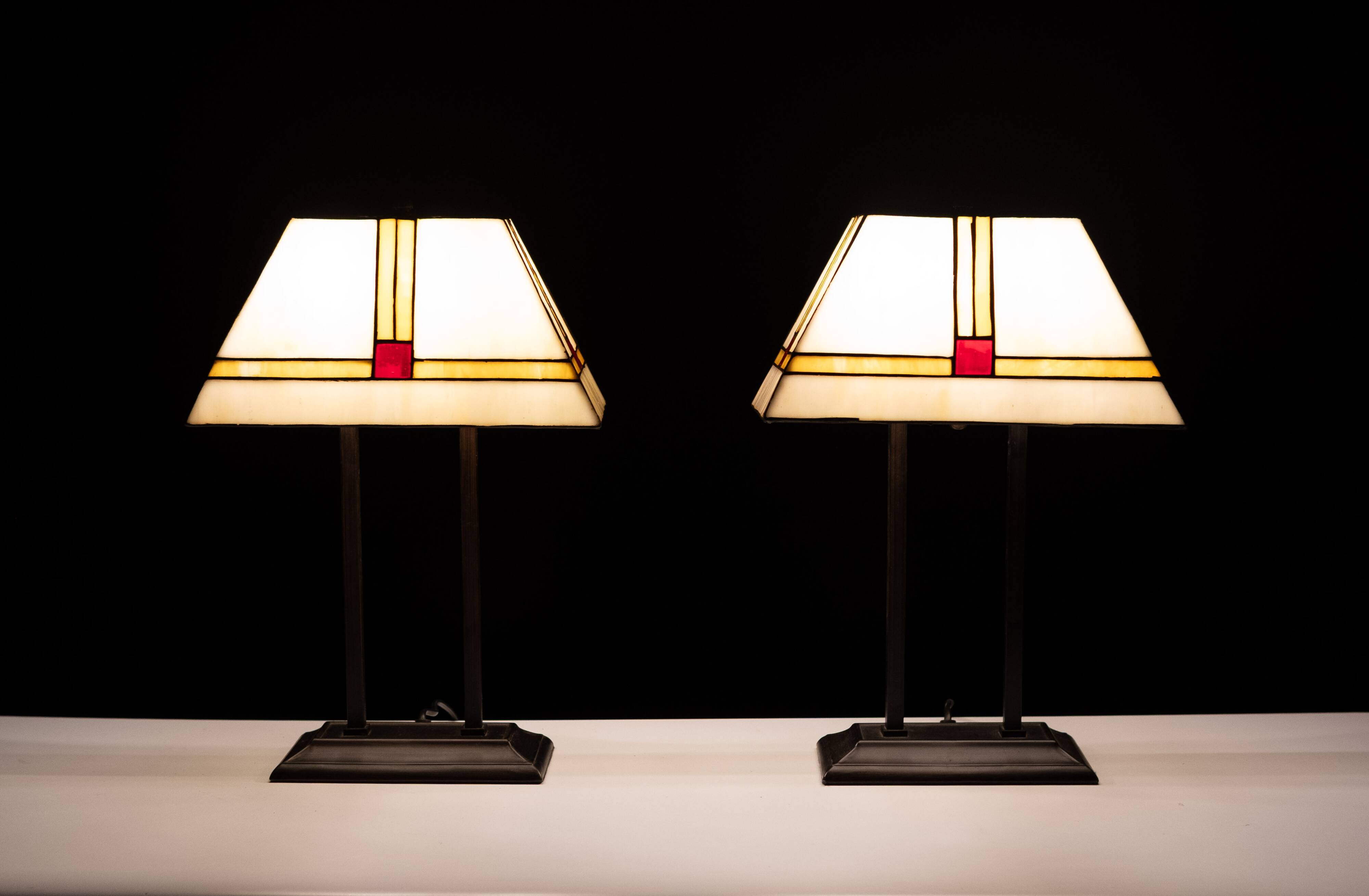Lampes de table Art Déco Tiffany des années 1980, Hollande