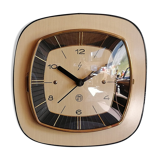 Vintage clock wall clock silent square "SMI Beige Black"