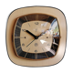 Vintage clock wall clock silent square "SMI Beige Black"