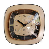 Vintage clock wall clock silent square "SMI Beige Black"