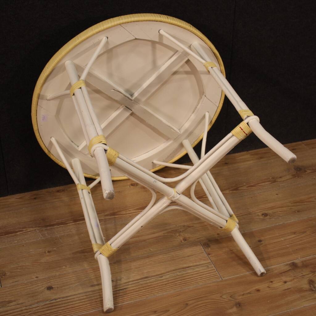 Table basse de jardin en osier, années 80