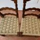 6 chaises italiennes rustiques, restaurées, années 1950