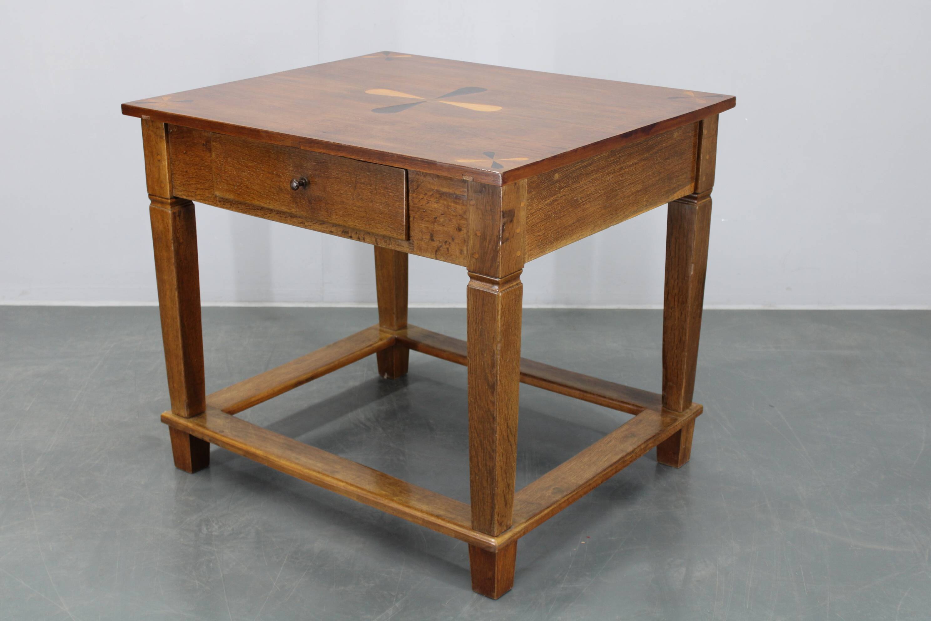 1930s Restored Antique Oak Table, Czechoslovakia