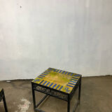 Nesting tables ceramic wrought iron