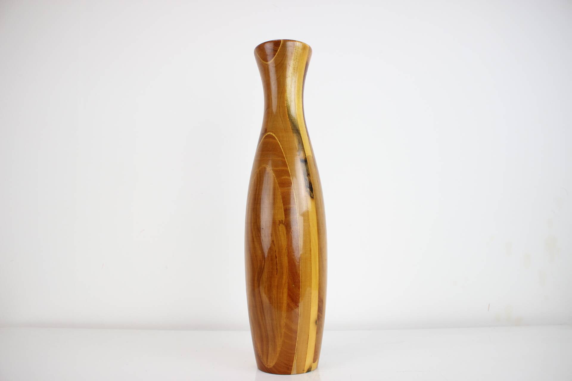 1970s Wooden Vase, Czechoslovakia
