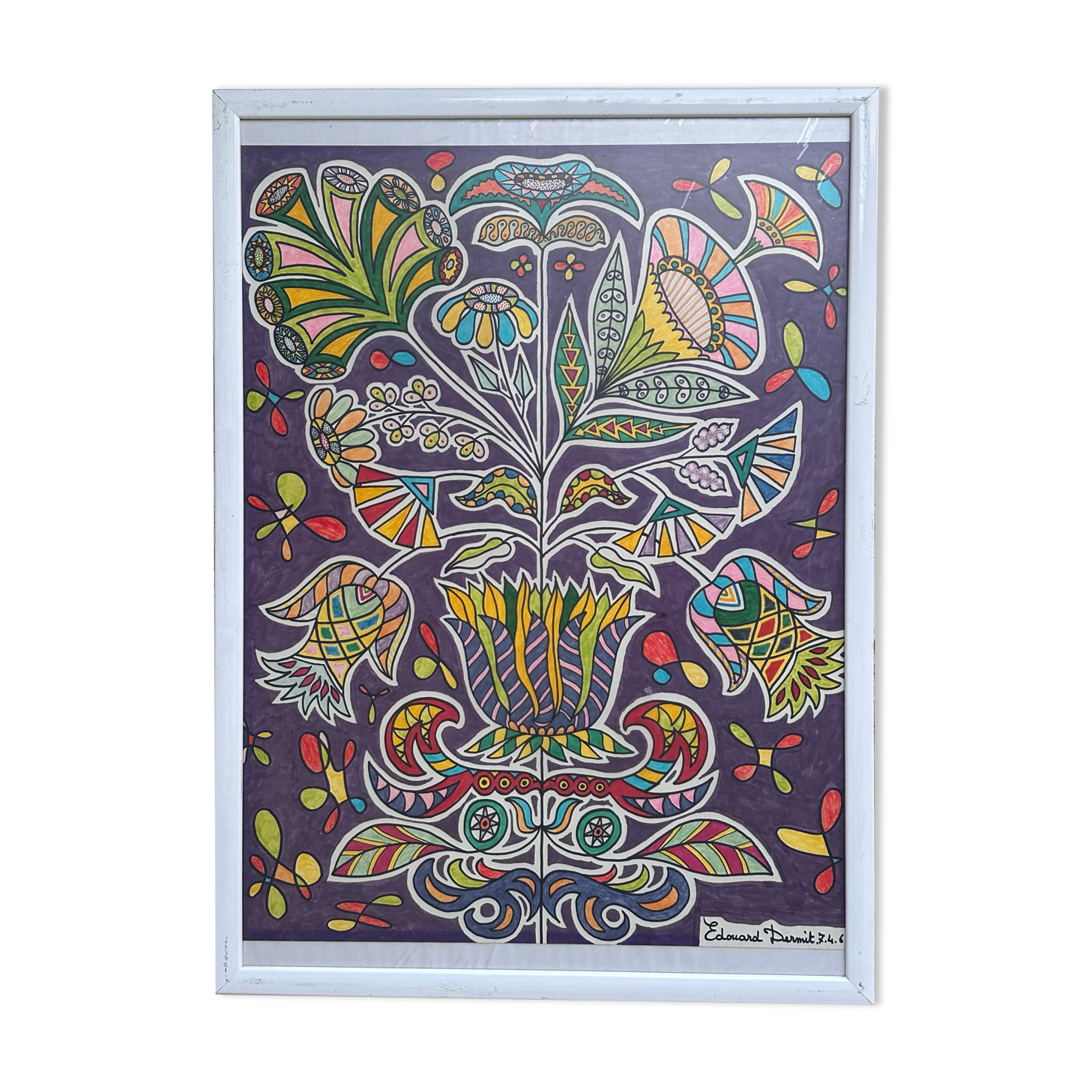 FELT DRAWING BY EDOUARD DERMIT. 07.04.1968