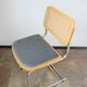 Vintage Bauhaus chair, 1980s – chrome, raffia and fabric