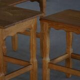 Nesting tables in oak, made by a Danish cabinetmaker, mid-century modern, 1960s.