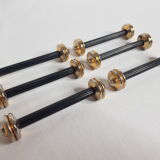 Lot of 6 stainless steel and gold metal knife holders from the "Gelb" goldsmith brand in Paris