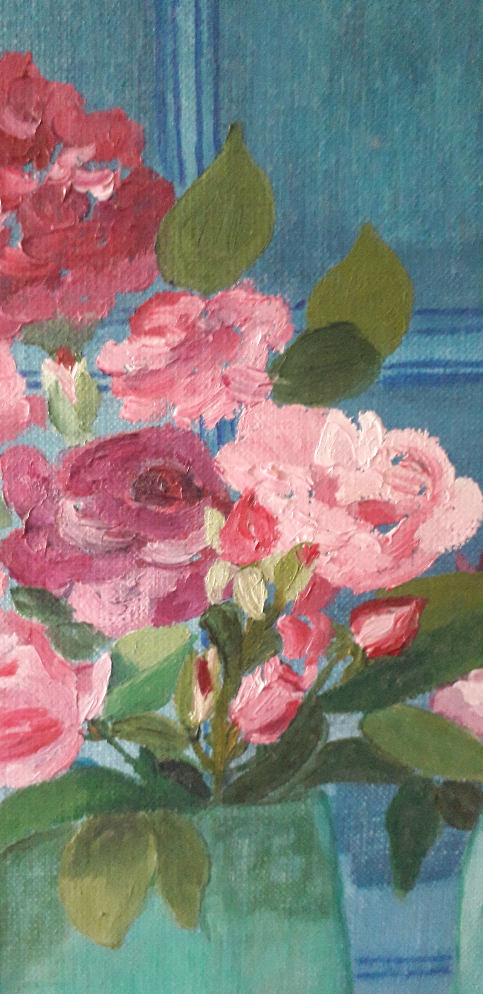 Painting on canvas "still life flowers"