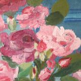 Painting on canvas "still life flowers"