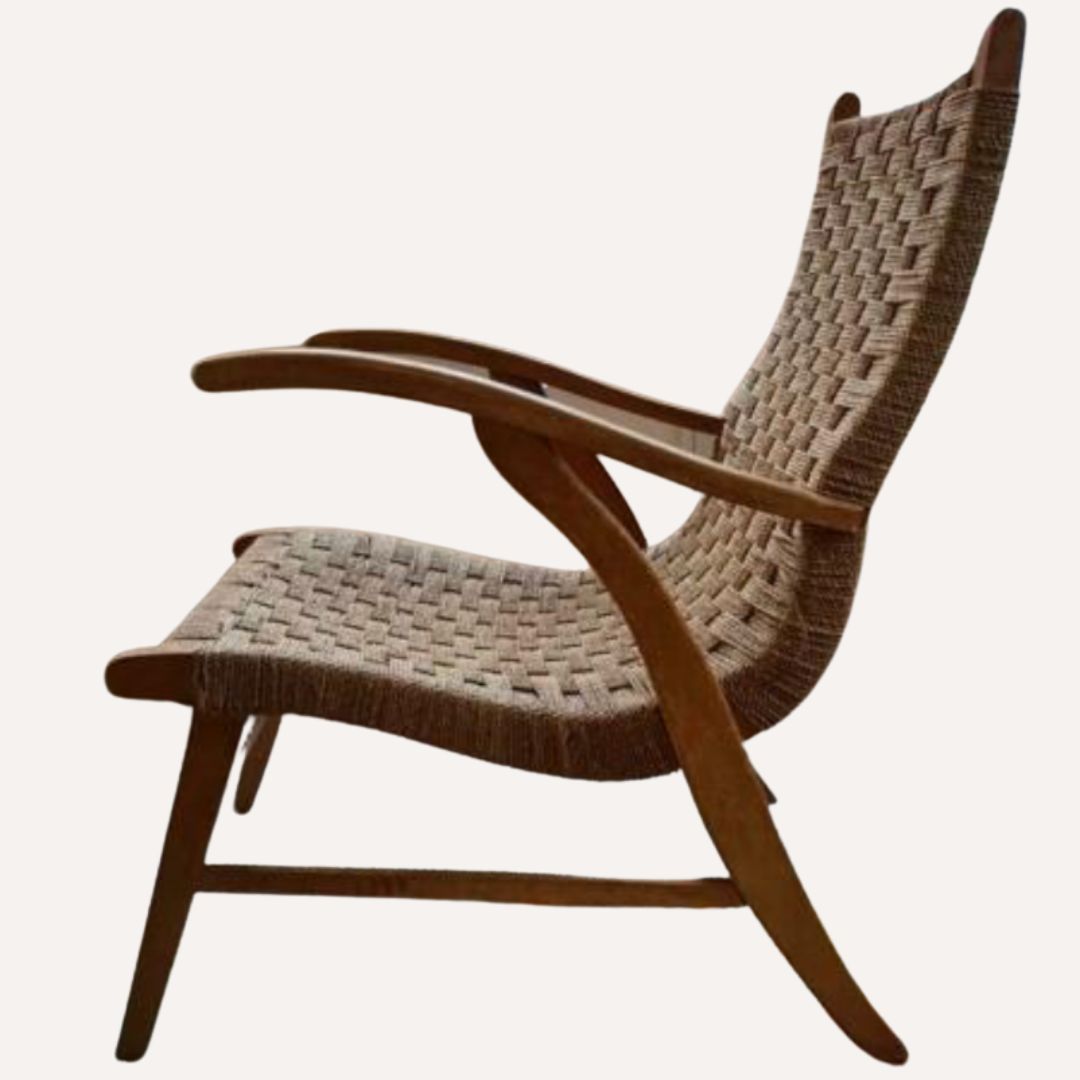 Rope cord rush armchair by Bas van Pelt for Vroom & Dreesman, ca 1950s