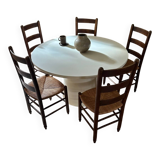 8 wooden chairs - 1950s