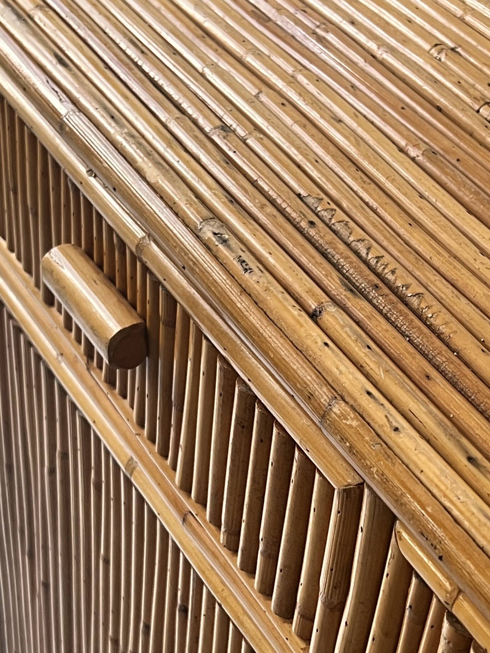 Vintage bamboo sideboard, Italy 1970