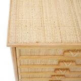 Woven wicker chest of drawers, 1980s