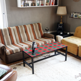 Coffee table ceramic red and green 1960