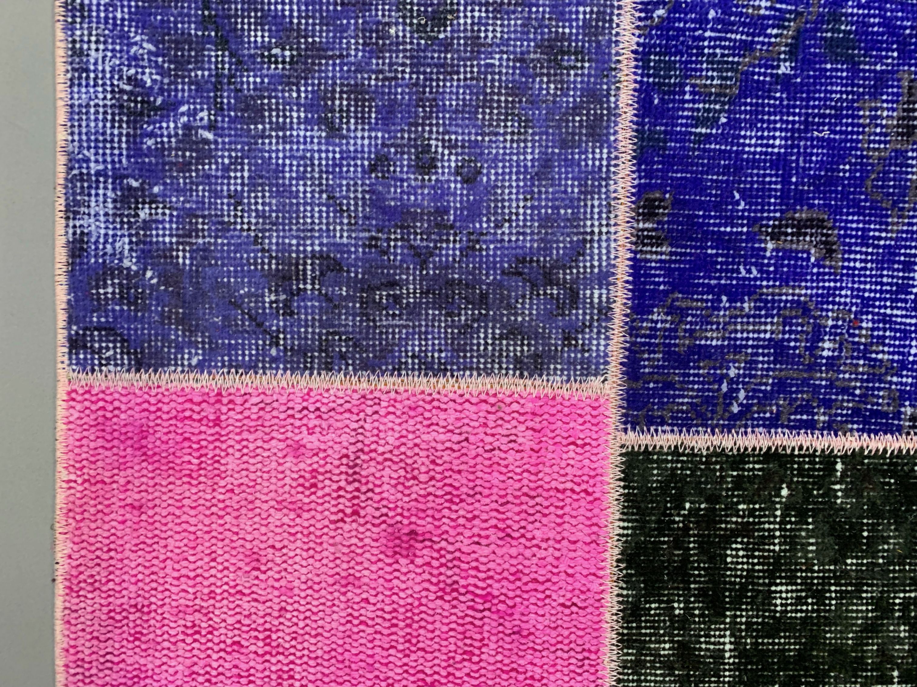 Distressed vintage turkish patchwork rug 150x100 cm wool medium