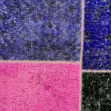 Distressed vintage turkish patchwork rug 150x100 cm wool medium