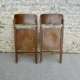 Pair of Baumann folding bistro chairs