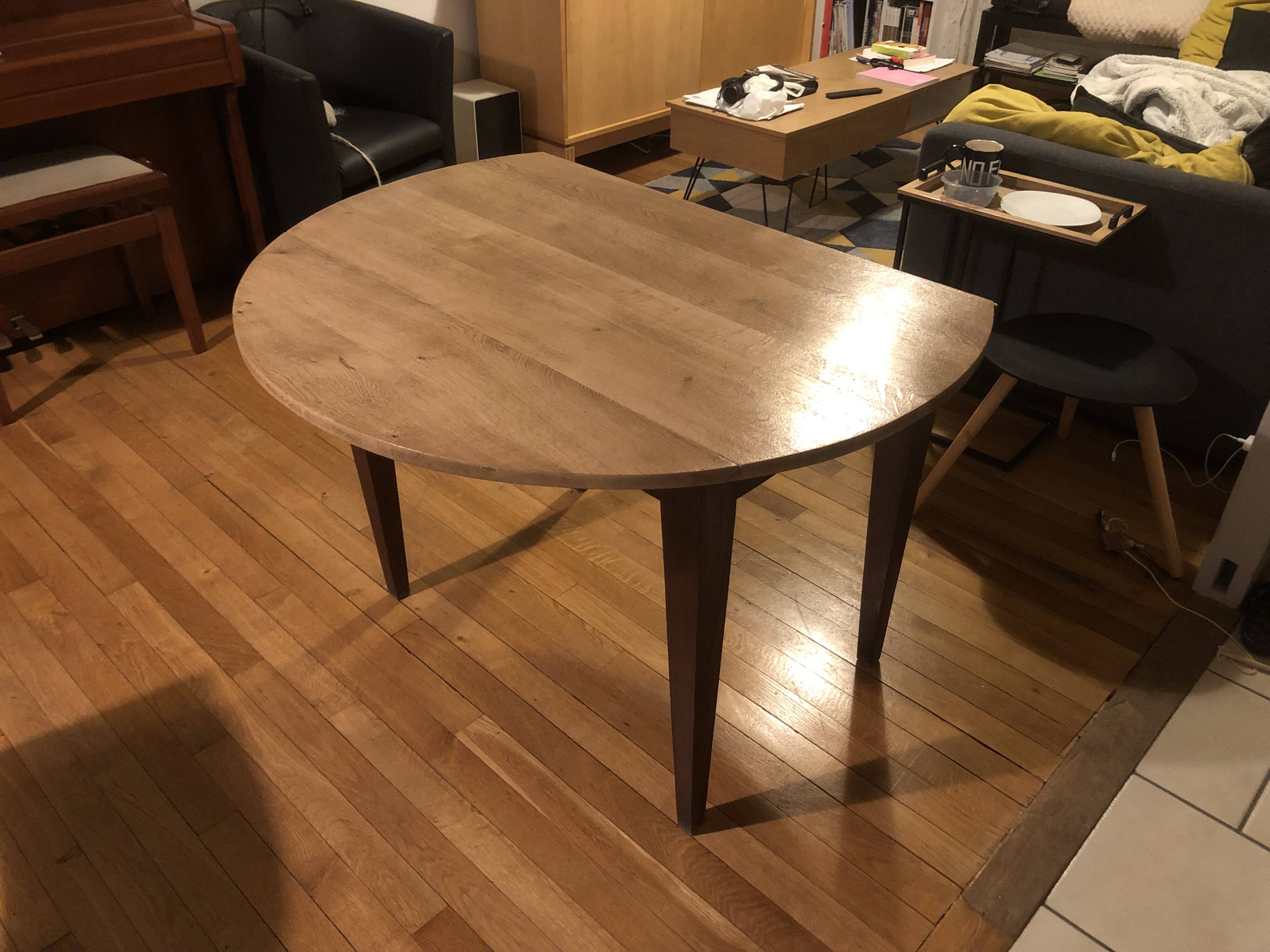 Vintage folding table in solid oak