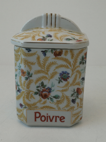 Set 4 spice pots old floral decoration