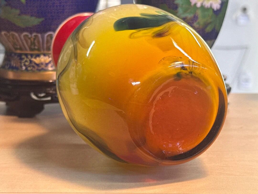 Glass vase – Handmade – Decoration – Yellow orange gradient