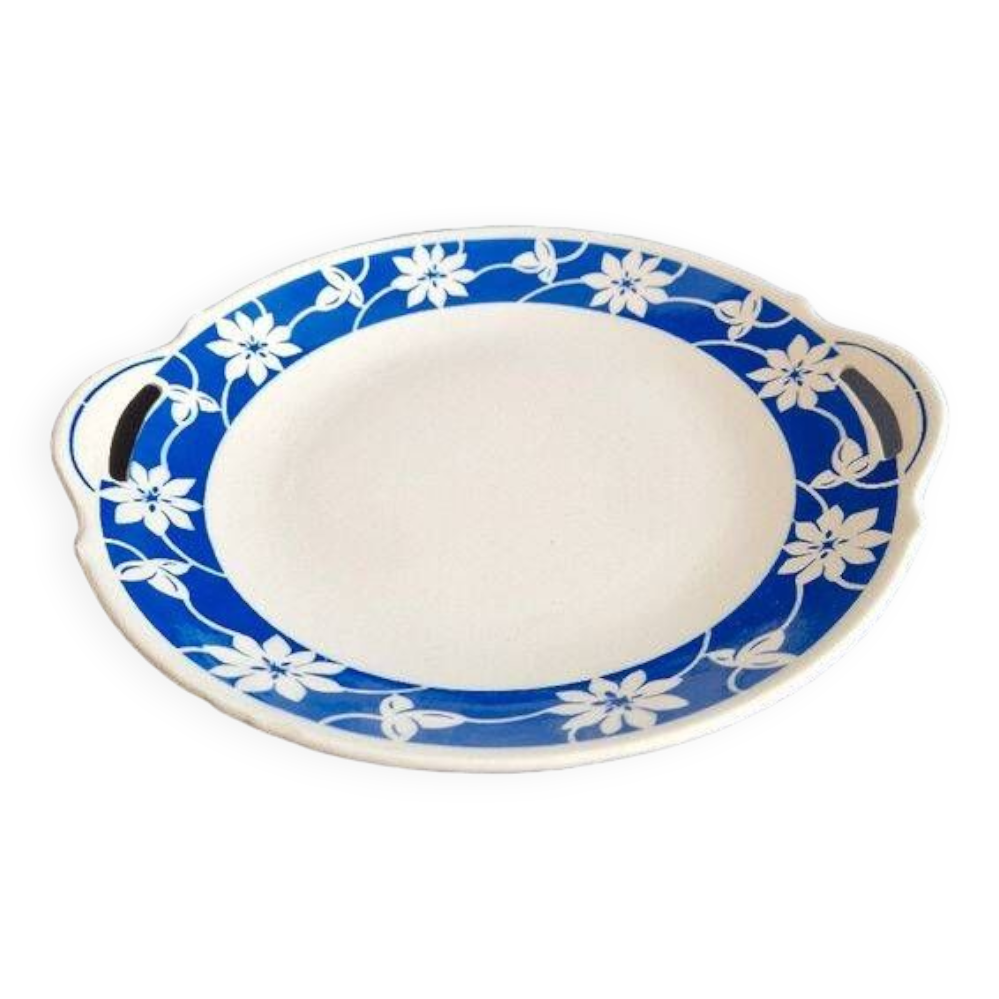 Vintage dish with handles, Badonvillier ceramic