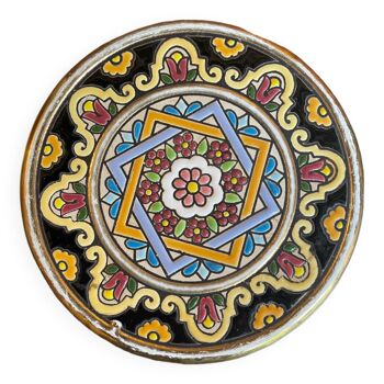 Cearco decorative plate, enamelled and gilded with fine gold