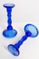 Set of two deep blue glass candlesticks from the mid-century, Poland, 1960s.