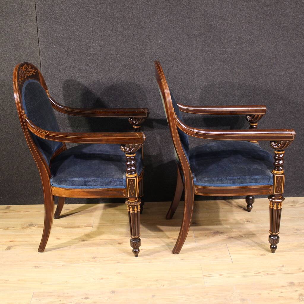 Pair of 19th century French Charles X armchairs