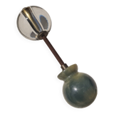 Poignée de porte ancienne verre jade et laiton