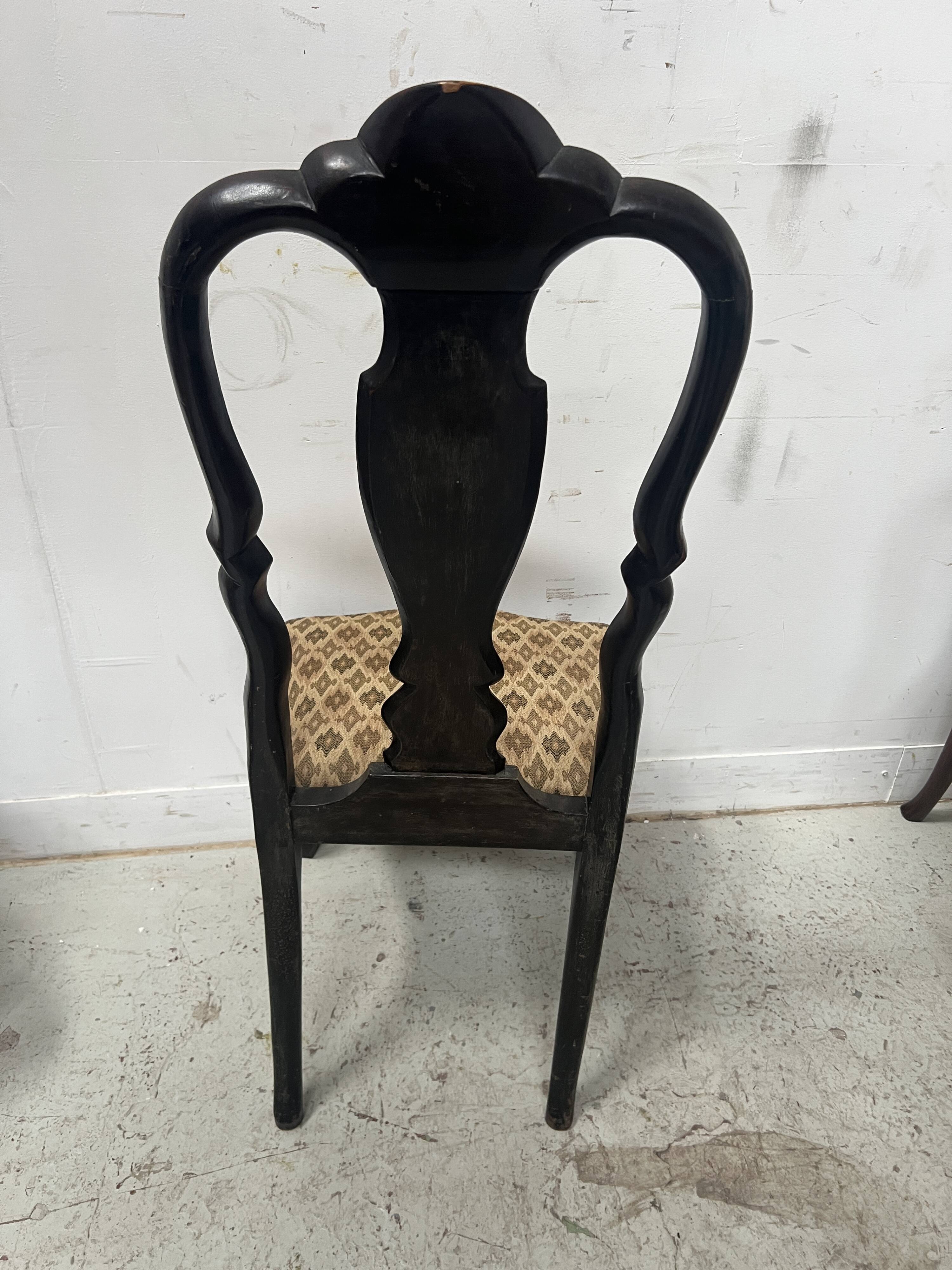 Set of eight Dutch marquetry chairs from the 19th century.