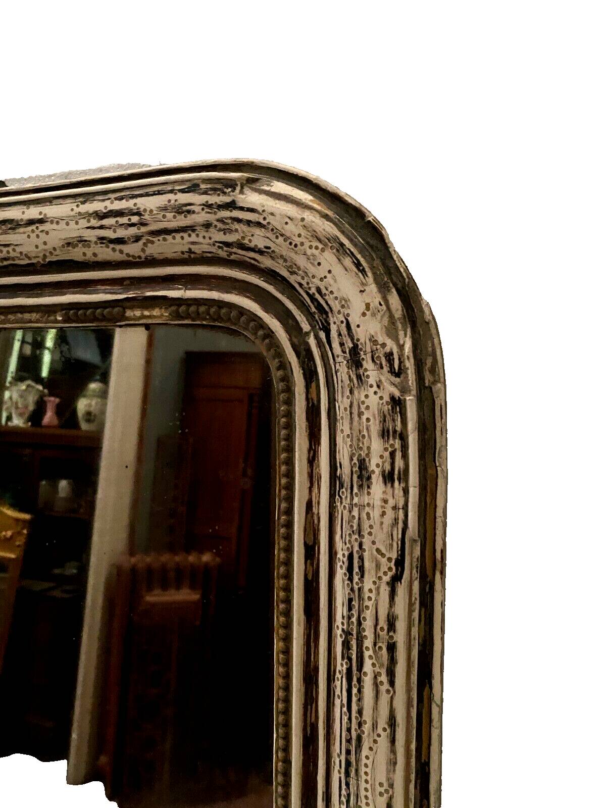 Louis Philippe mirror in wood and patinated stucco 19th century