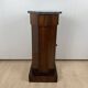 Biedermeier Drum Cabinet in Walnut Veneer & Marble, France, 1830s