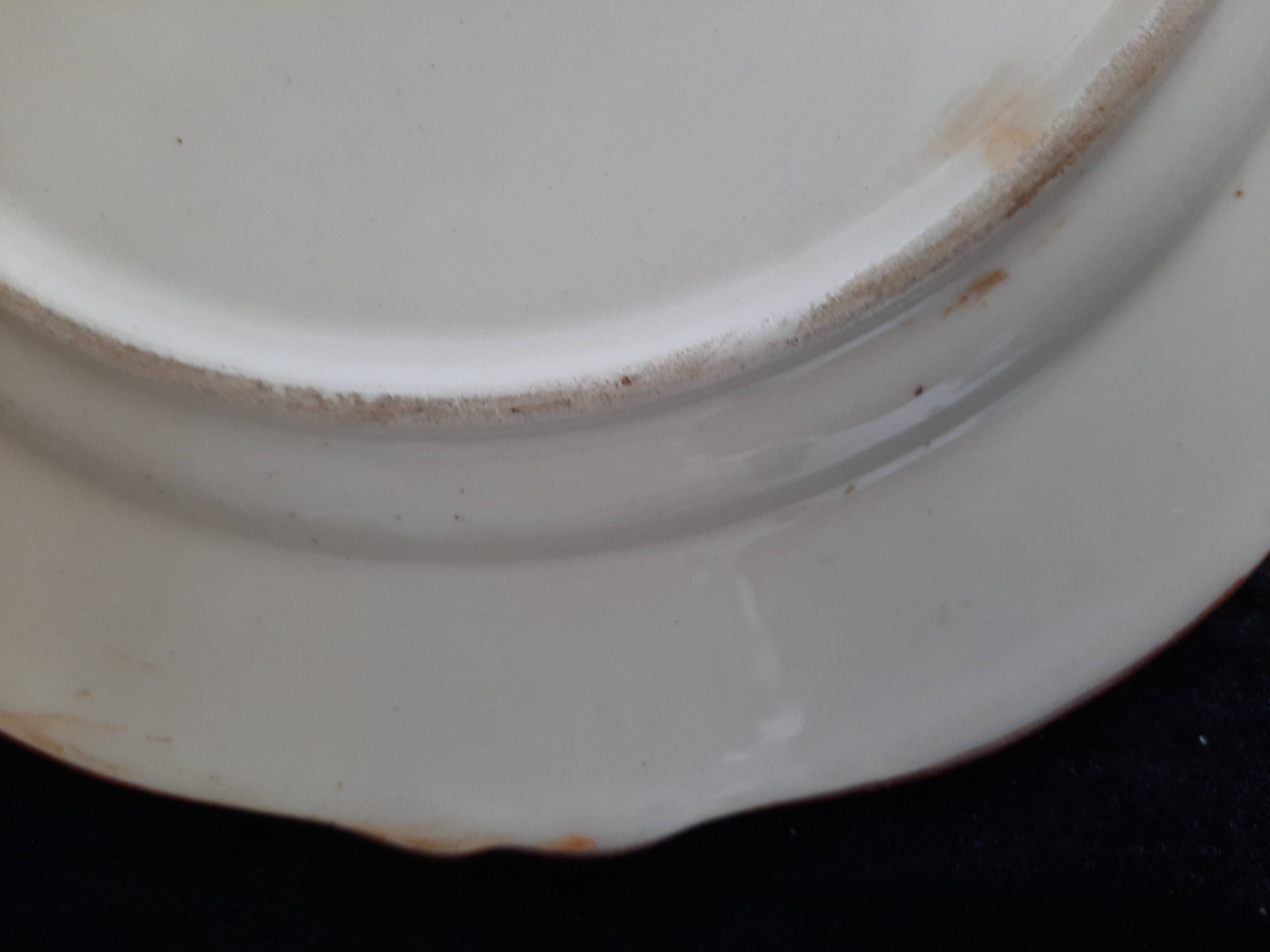 Old henriot quimper plate earthenware rosette decoration