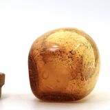 Amber bubble glass bonbonnière in the Biot style, 1970s.