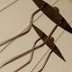 Dark Bronze Metal Candlesticks, Zigzag Postmodern Memphis Style, 2-Piece Set, Italy 1990s