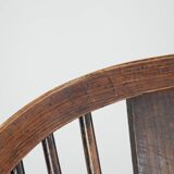 Set of two antique English highback Windsor chairs from the 18th century