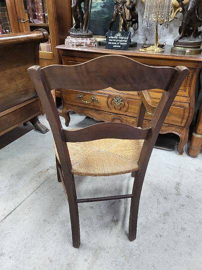 Old 19th century walnut straw armchair n° 2