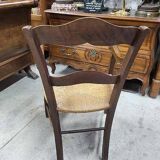 Old 19th century walnut straw armchair n° 2