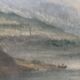 Oil on canvas "Seascape and Mountains" 19th century