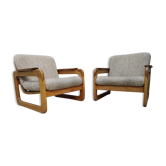 Paire de fauteuils traineau de style scandinave années 60/70